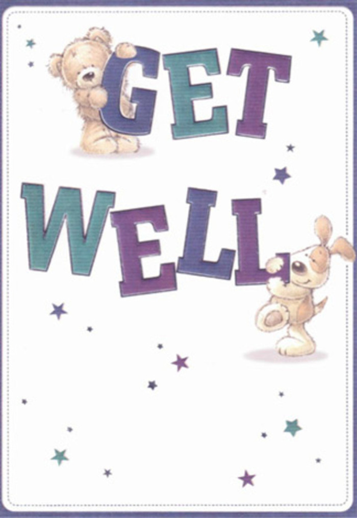 In this uplifting get well card, the spirit of Wood Green shines through in every detail. Two cherished figures-a bear and a floppy-eared puppy-stand as gentle messengers, their playful expressions sending wishes of comfort and quick recovery. Shimmering stars encircle them, as if weaving a halo of encouragement that could stretch from Ducketts Common to bustling Lordship Lane. Bold, rounded letters-drenched in soothing purples and aquas-anchor the imagery, the confident curves reminiscent of the artful lettering found in nearby café windows. The fluffy, soft texture of the bear and the velvet-like ears of the puppy draw you into the scene, evoking the tactile pleasure of fresh blooms carefully arranged by hand. Pairing this card with a thoughtfully crafted bouquet from any trusted Wood Green florist is like delivering a double dose of heartfelt care: a sensory blend of sight, touch, and emotion that uplifts and heals. The ambiance is light and genuine, perfect for lifting the spirits of loved ones across the community, no matter what they face.